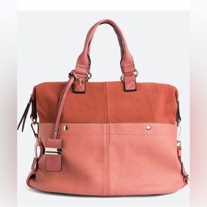 Octavia-London Mixed Material Satchel